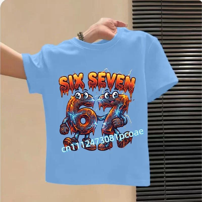 67 Meme T-Shirt for Kids Funny Digital 3D Print Summer Short Sleeve Tee Loose Comfortable Tops Streetwear Fashion Kids Clothes