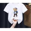 Children's Funny Bear Print T-shirt Summer Short Sleeve Cartoon Harajuku Style Girl Boy Teddy Bear T-Shirt Tops for Kids