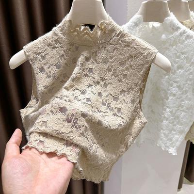 Brushed Lace Sleeveless Vest Women's Spring and Autumn Fake Collar New Inner Layering Shirt