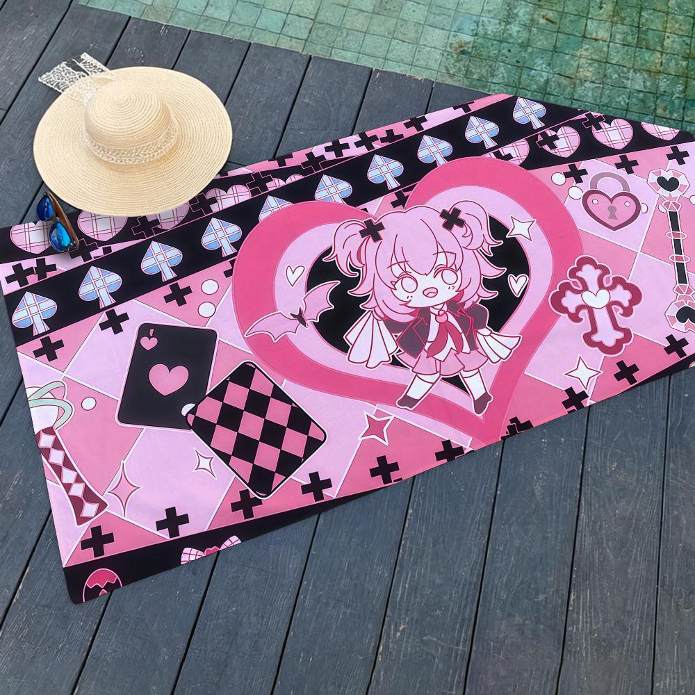 Comic Shugo Chara Towel Yoga Gym Yoga Gym Lightweight Portable for Swimming Beach Travel Sports Accessories Sandproof