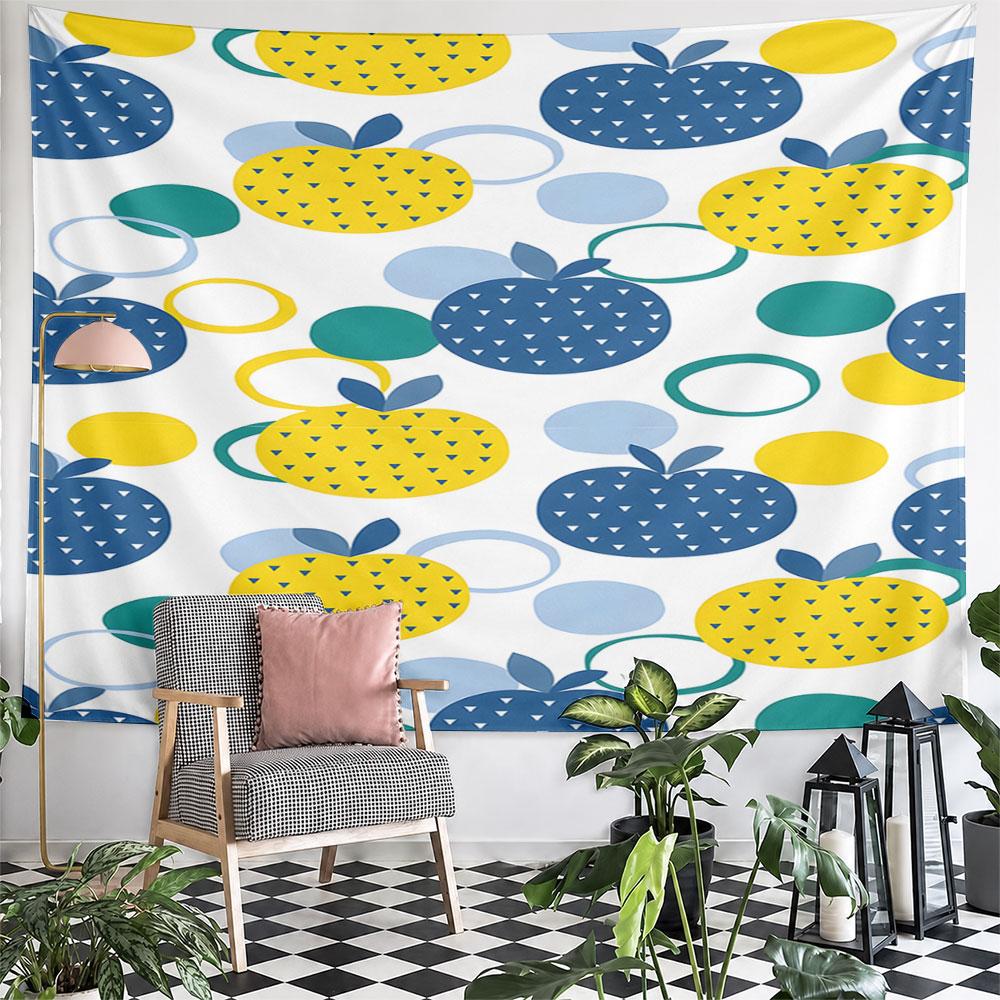 Colorful Abstract Apple Pattern Design Pattern Wall Hanging Tapestry Decorative Tapestry Home Decor for Bedroom and Living Room