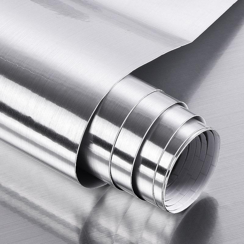 

40см Наклейки на стену из нержавеющей стали Самоклеящиеся настенные обои Ремонт шкафа Холодильник Кухонная столешница Дверь лифта Дом 40cmx5m