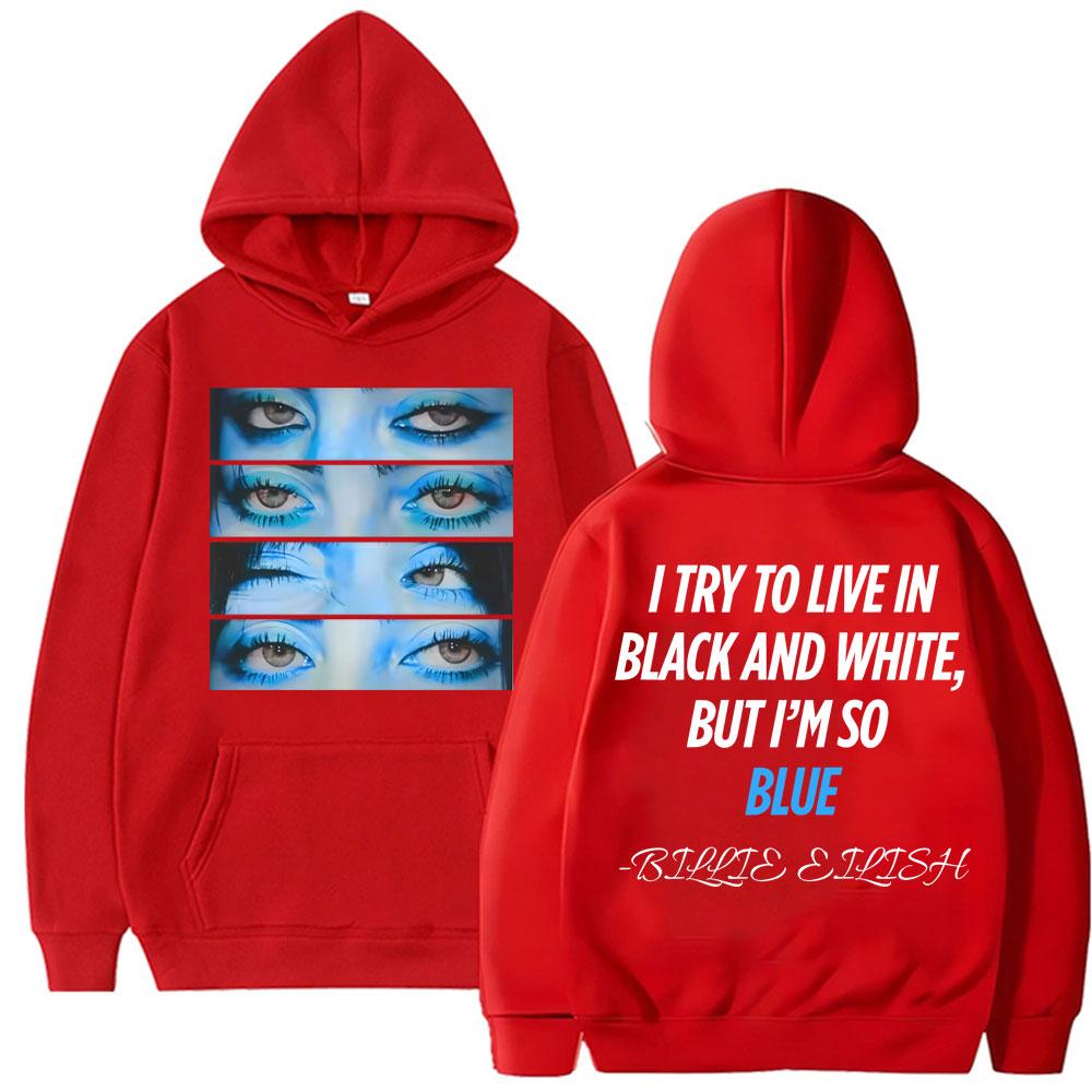 Modré oči mě zasáhly silně a jemně Mikina Móda Harajuku Hip Hop Pánské Sportovní oblečení Oversized Fleece Vintage Harajuku Mikina Dárek