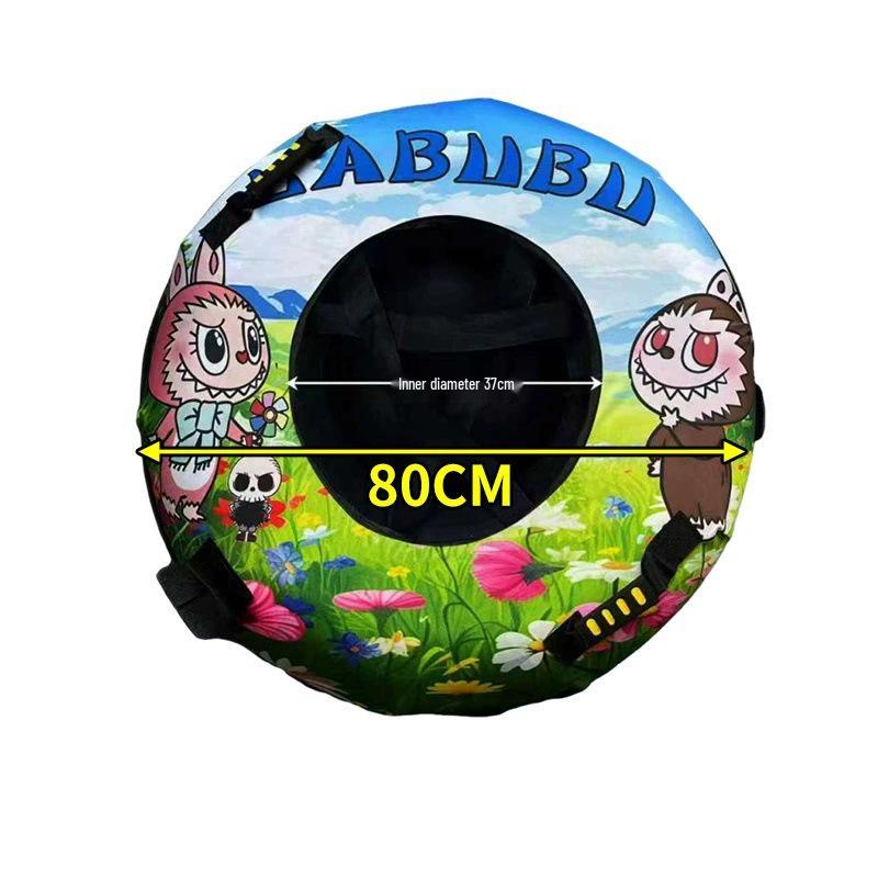 PP Inflatable Double Snow Tube - Wear-Resistant Rainbow Slide for Outdoor Parent-Child Fun
