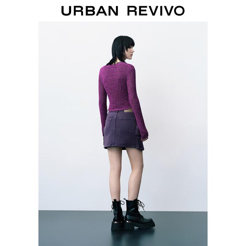 UR 2024 Spring Women's Textured Knit Cropped Sweater