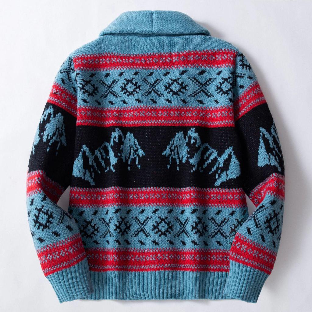 Men's European Retro Jacquard Knit Cardigan - Outdoor Winter Sweater SY0173