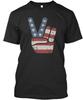 Vintage American Flag Big Peace Sign T-Shirt Made In the USA Size S To 5XL