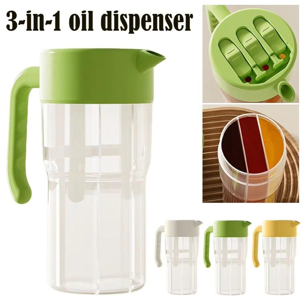 Food Grade 3 In 1 Oil Dispenser Detachable Cooking Oil Pot Durable Vinegar Bottle  Air Fryer