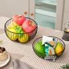Household Fruit Plate Thickened Iron Fruit Bowl with Large-Capacity Draining Design for Kitchen Countertop Storage Anti-Rust Snack Basket Creative