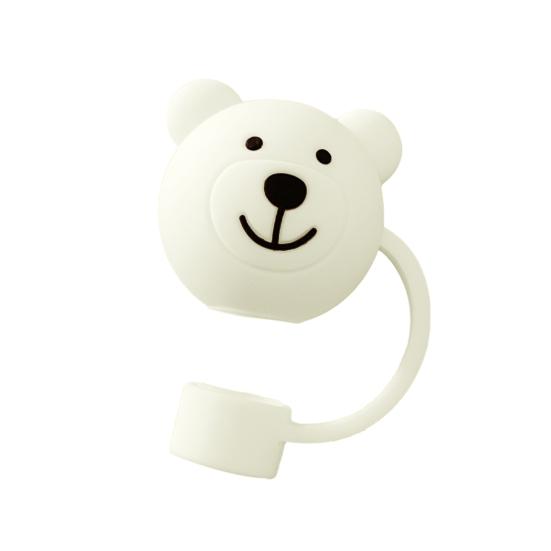 Stroh Abdeckung Cartoon Bär-förmigen Silikon Stroh Deckel Wiederverwendbare Staub-proof Stroh Stecker für Home Party Dekoration