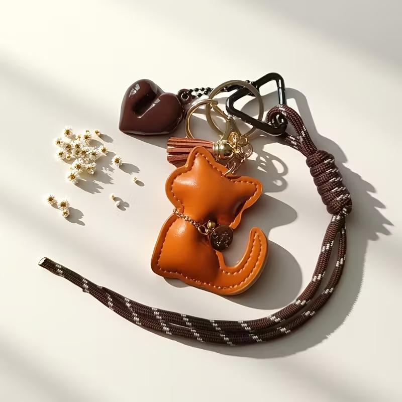 Yogodlns Cute Faux Leather Cat Mini Backpack Hanging Handbag Pendant Bag Pendant Bags Accessories