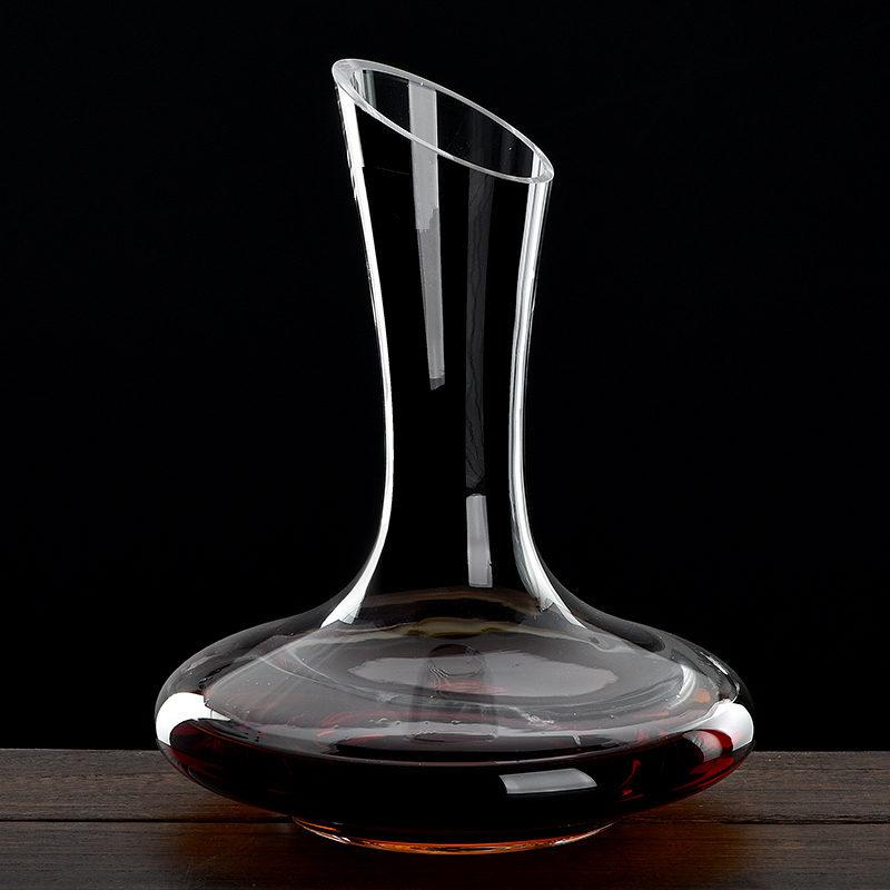 1000ML Superior Flat Base Red Wine Decanter Handmade Crystal Wine Pourer Premium Water Carafe Thickened Wall Wine Bottle Opener