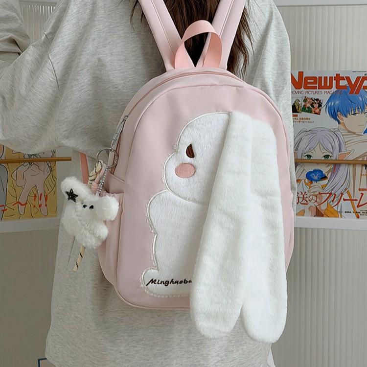 Schoolbag wholesale lightweight junior high school student campus schoolbag Japanese small fresh cute long-eared rabbit backpack high school student