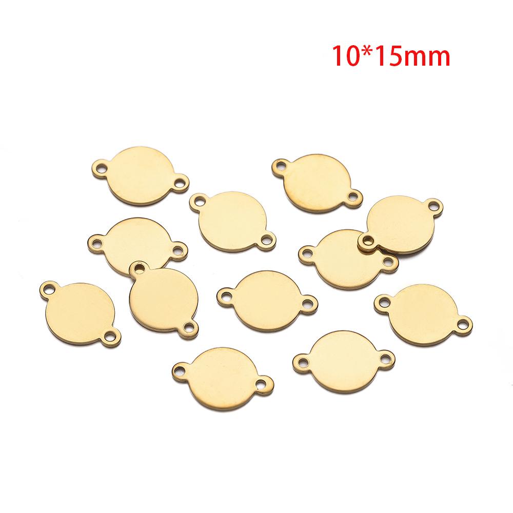 10/20Piece/Pack Stainless Steel Dog Tag Double Hole Hexagon Charms Pendants For DIY Necklace Jewelry Making Accessories
