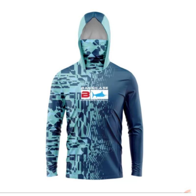 Mens AAGGICASE Long Sleeve Hooded Fishing Jacket UPF50 Angling