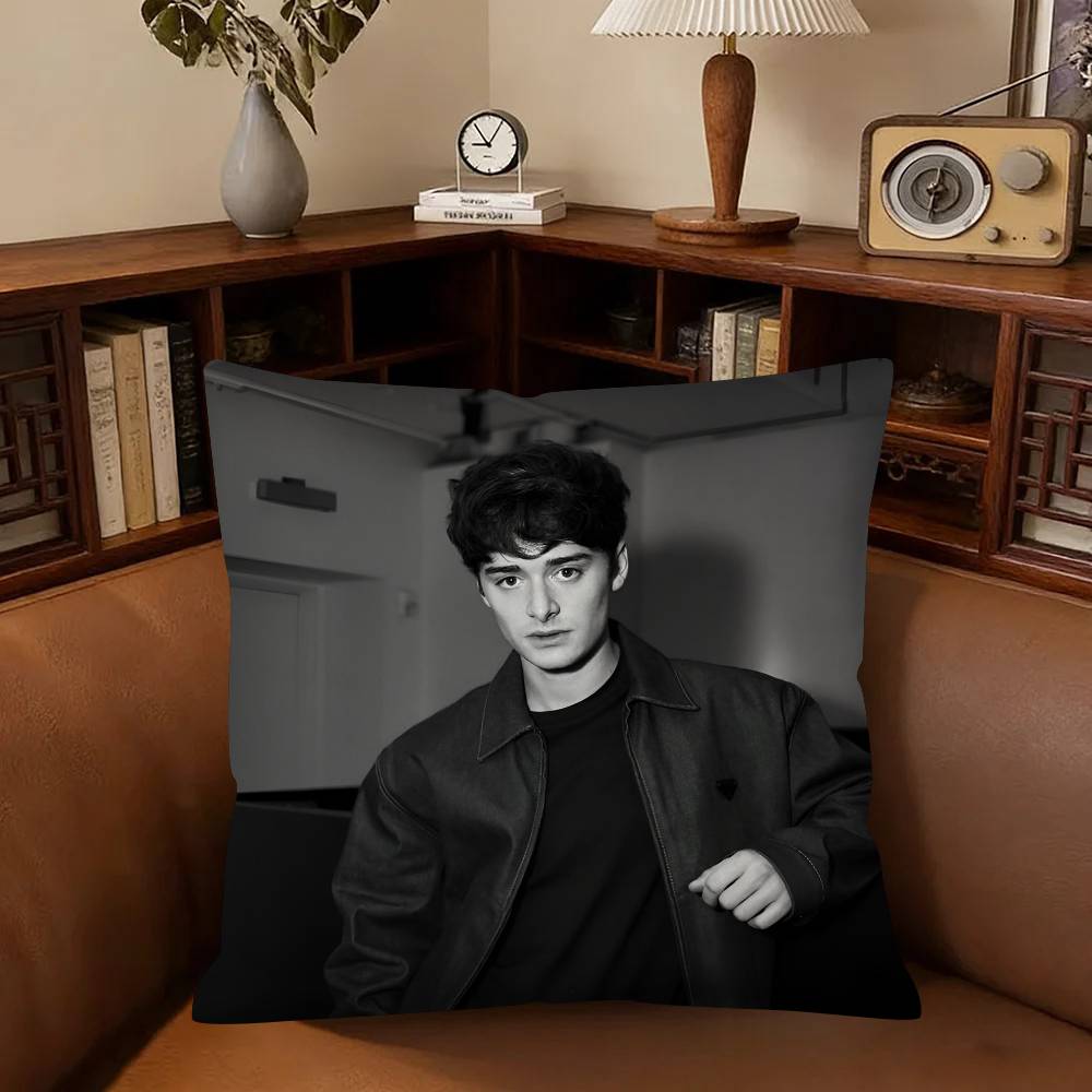 Actor Noah Schnapp Pillow Case Fashion Square Pillowcase Bedroom Sofa Room Ins Decoration Leisure