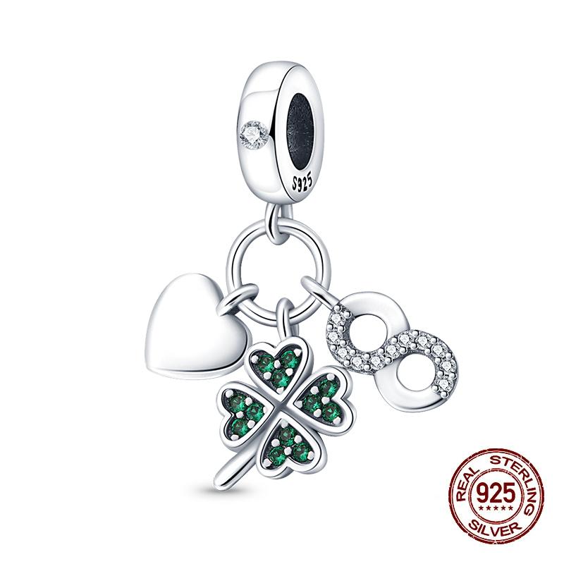 Charms Copper Fit Charms 3Mm Original Bracelet Four Leaf Clover Womens Tree Of Life Beads Diy Fine Jewelry Gift