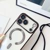 Crossbody Necklace Lanyard Plating Magnetic Case For iPhone 17 Pro Max 16 15 13 12 14 Plus Clear For Magsafe Soft Silicone Cover