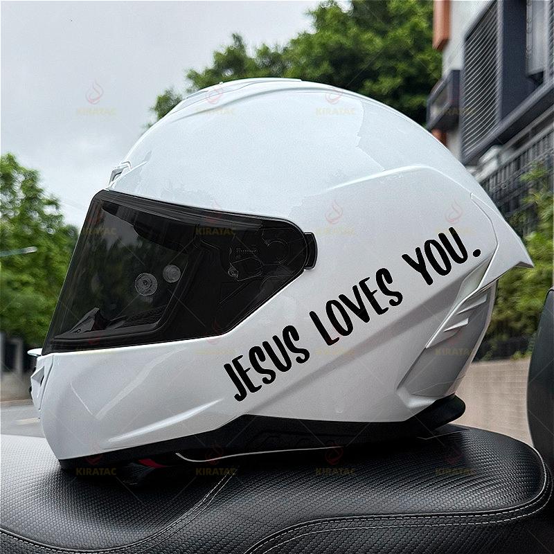 1pc JESUS LOVES YOU Motocycle Stickers Waterproof for DIY Fairings Helmets Fuel Tanks Car Trunk Windows Scooters Vinyl Decals