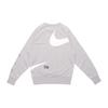 Nike Felpa Pullover in Maglia con Stampa Logo Swoosh Grande Uomo Top Grigio DD6097-063