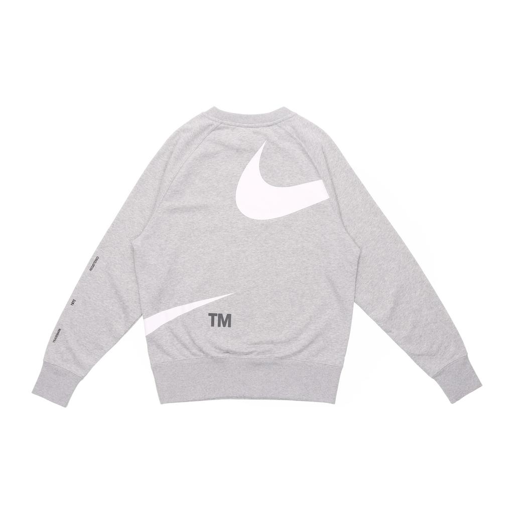 Nike Felpa Pullover in Maglia con Stampa Logo Swoosh Grande Uomo Top Grigio DD6097-063