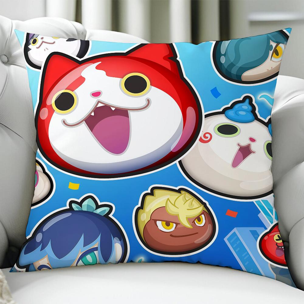 

Y-Yo-kai W-Watch Game cushion cover Birthday Anniversary Gifts Double Sided Printed Zipper Cushion Cover Soft Skin Bedding 12x12Inch