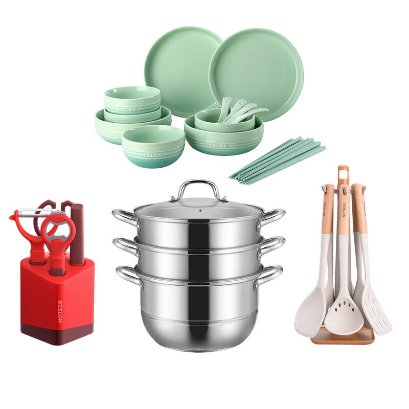 DESLON Kitchenware Pot & Dinnerware Set