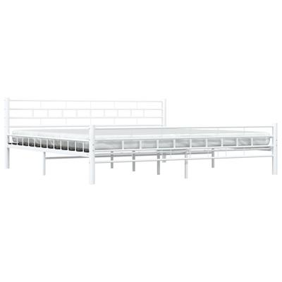 Bed Frame White Metal 200*200 Cm