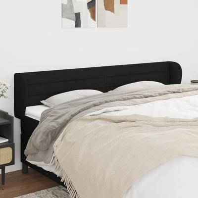 Vidaxl Wingback Headboard, Black, 183X23X78/88 Cm, Fabric
