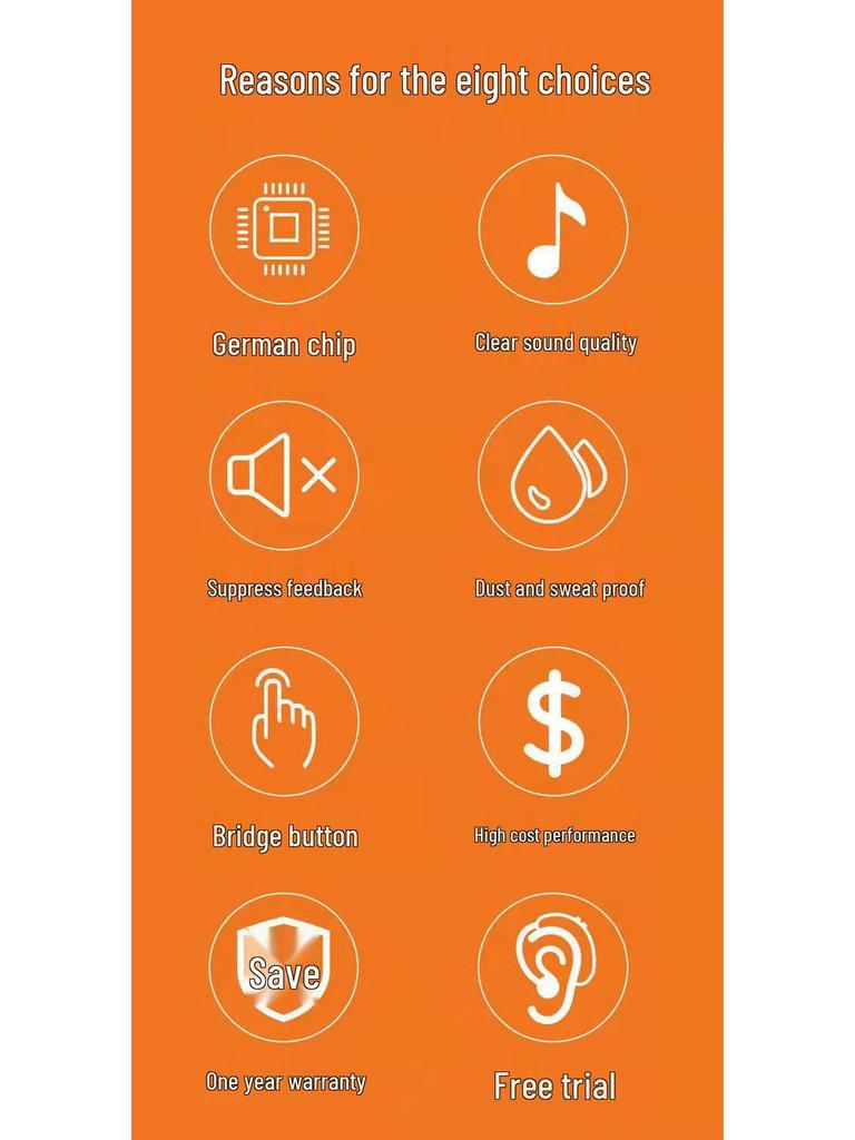 Sivga Funp Digital Hearing Aid for Elderly - Red & Purple Lotus Behind-the-Ear Ear-Hook Device.