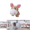 Adorable Plush Donkey Stuffed Toy Soft Pp Cotton Keychain Cute Animal Figure Grey Tan Brown