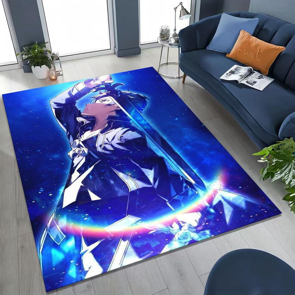 Anime SAO Sword Art Online Cartoon 3D Rug for Bedroom Living Room Sofa Home Doormat Decor, Large Kids Play Non-slip Floor Mat