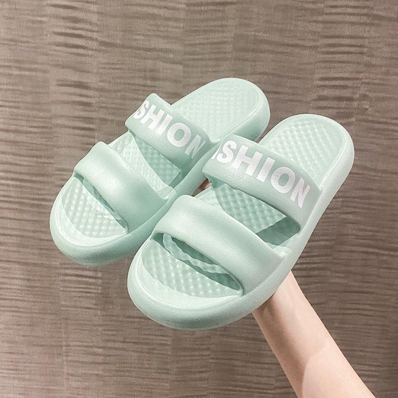 

New slippers women s summer Internet celebrities ins tide thick bottom heightening fashion versatile non-slip outer wear cool slippers 40 светло-зеленый