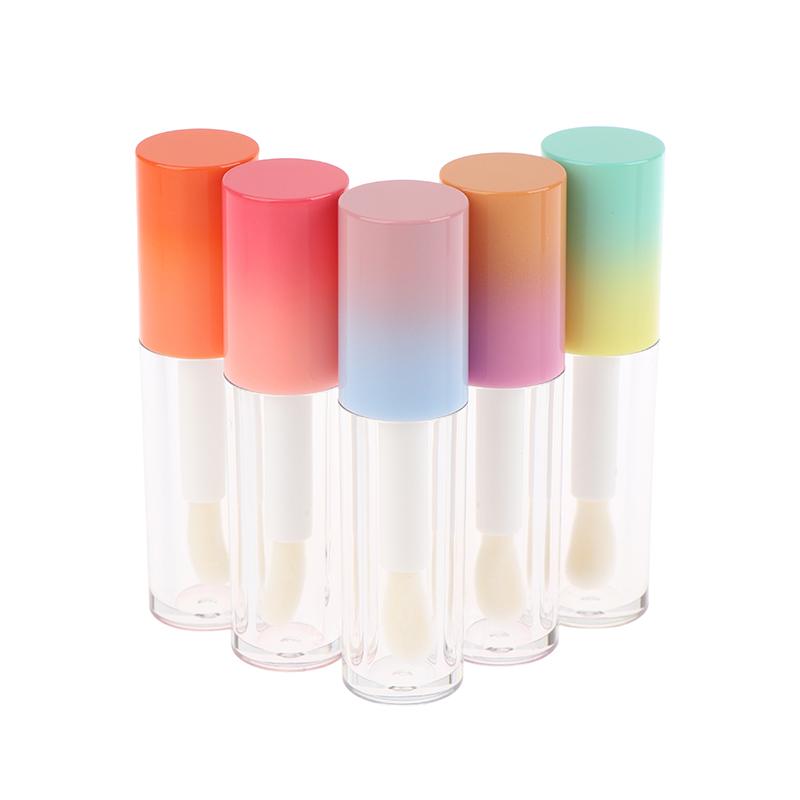Flacone Glassa Labbra con Portachiavi Gradiente Vuoto Tubo Lucidalabbra Contenitore Liquido Ricaricabile Flacone Campione Lucidalabbra