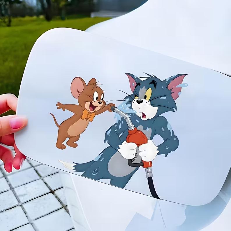 Автомобильная наклейка 3D Том и Джерри Tom and Jerry 10X10см