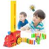 Elektrischer Domino-Zugwagen, automatische Einrichtung, 60 Stück, bunte Kunststoff-Dominosteine, Spielzeug, Lernspielzeug, Kindergeschenk