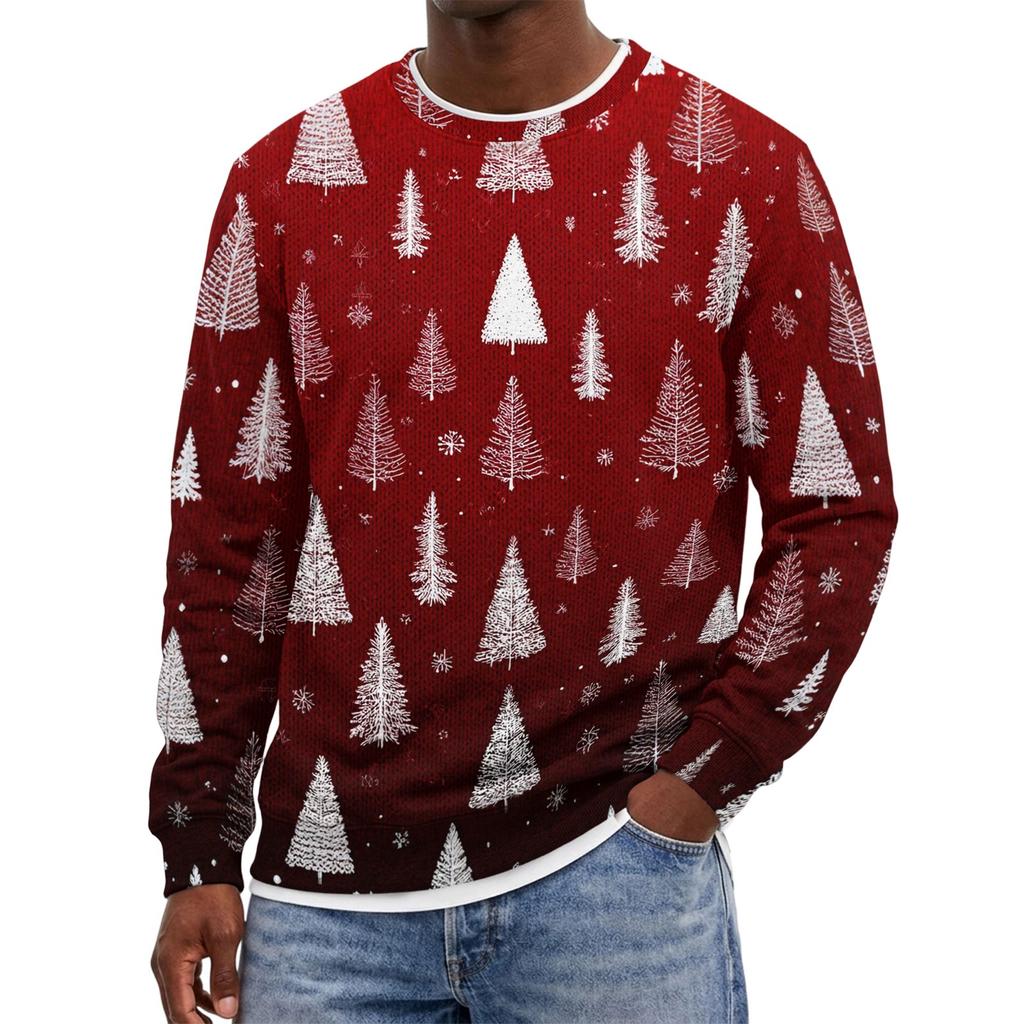 Men's Christmas Hoodless Neck Pullover Sweatshirt, for Him
