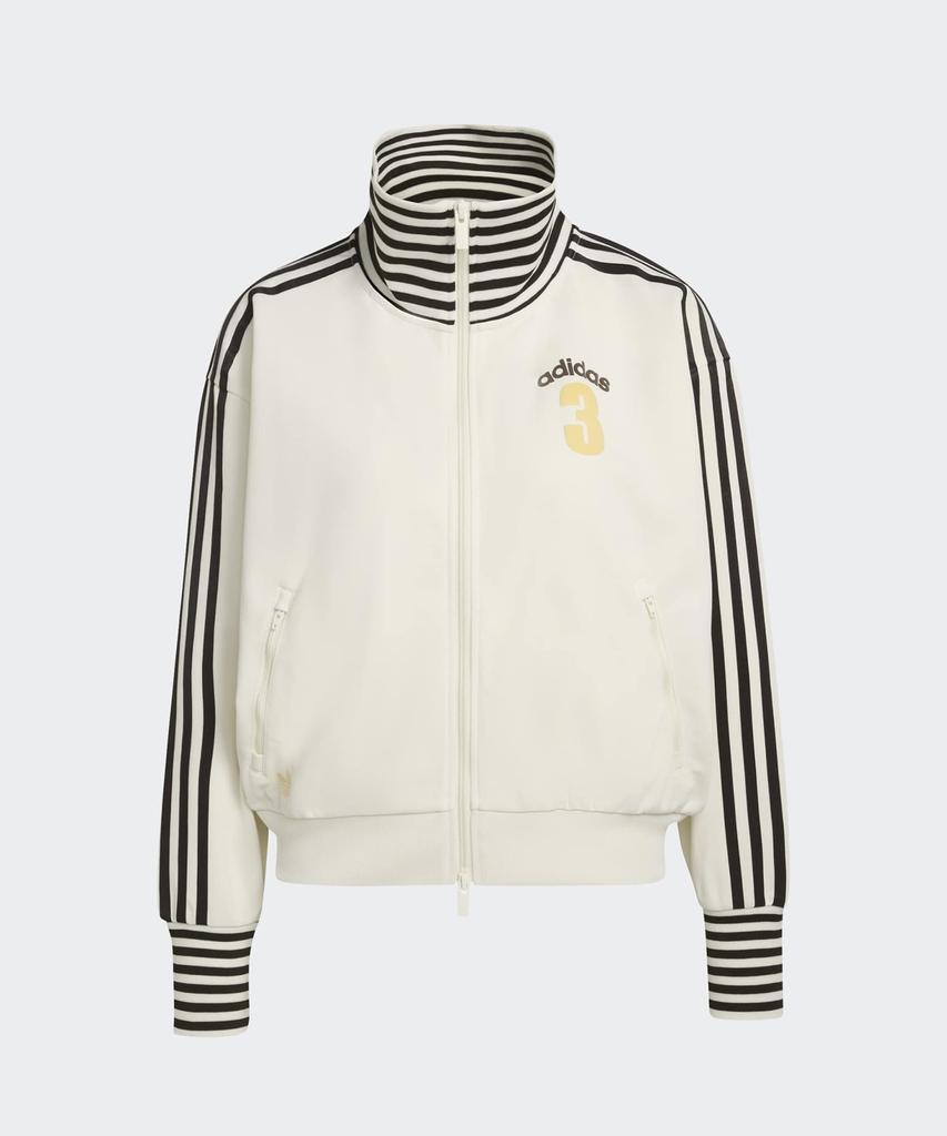 ADIDAS Vintage Beckenbauer Striped Rib Track Top - White / Kw2055