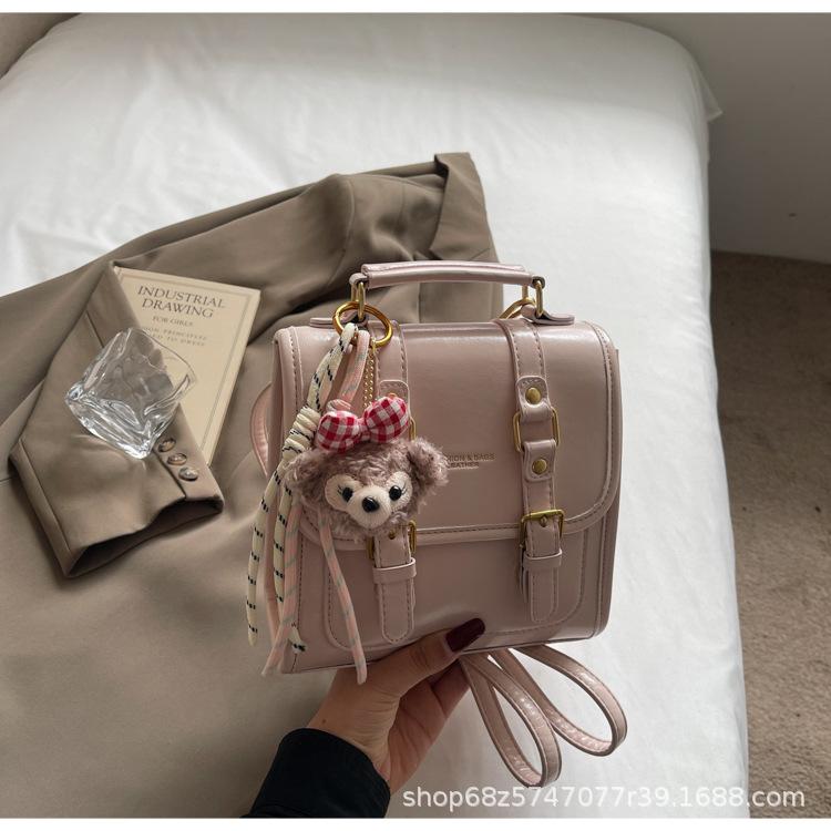 Retro Oil Wax Leather Hand-held Backpack for Women 2025 New Student Commuting Small Backpack High-end Shoulder Bag