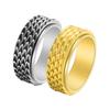 Vintage Mens Stainless Steel Dragon Scale Rotating Ring Fashion Minimalist Trendy Index Finger Accessory
