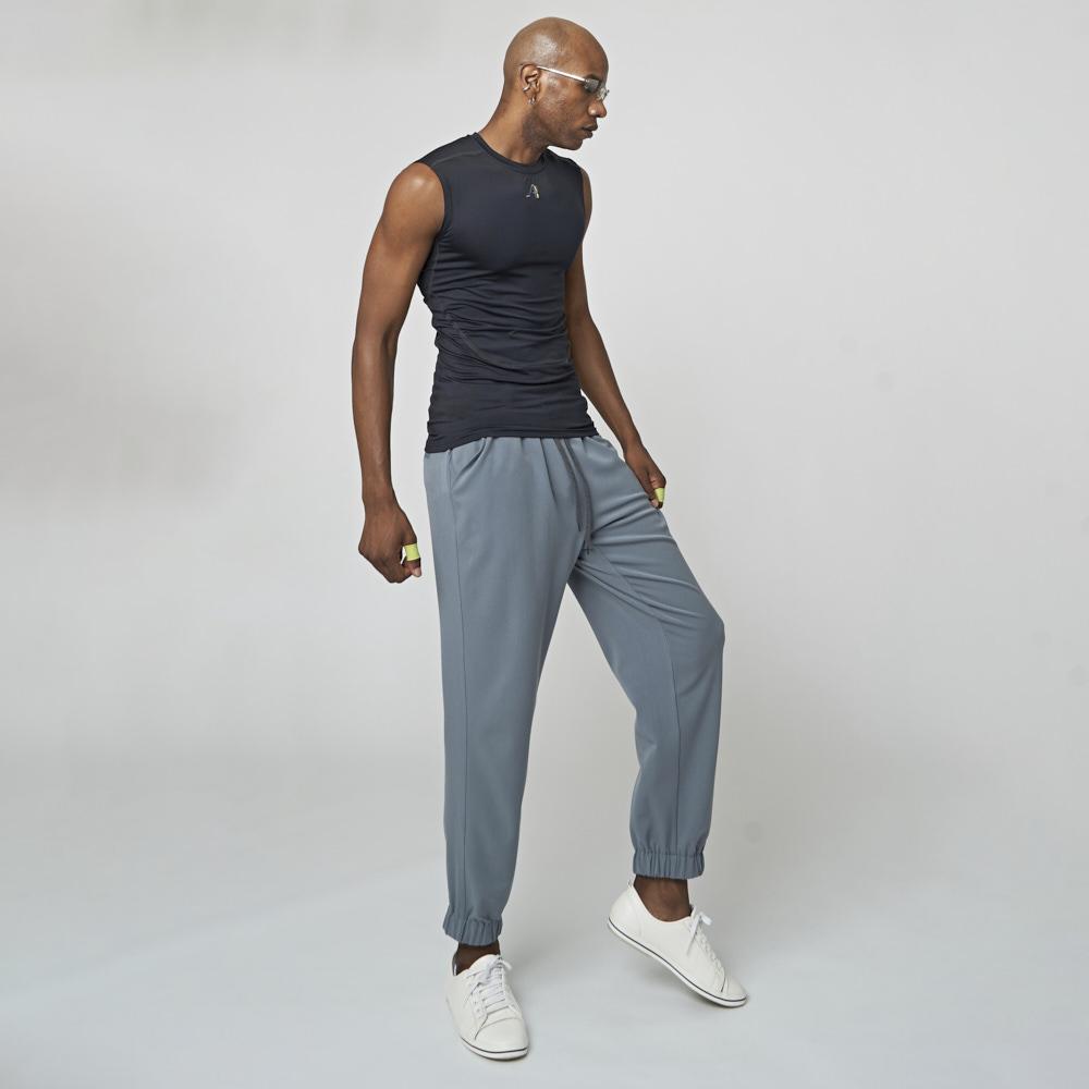ATHPLATFORM Au32Pt04 Tapered Elastic Waist Jogger Pants_Gray Blue