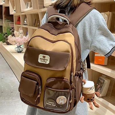 Cute Capybara Schoolbag Large Capacity Adjustable Strap Versatile Backpack Waterproof Computer Bag Student