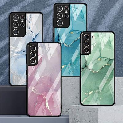 Marble Pattern 3 Glass Case For Samsung Galaxy S22 S20 FE S21 Plus Phone Cover S10 5G S9 Note 20 Ultra 10 Lite Shell
