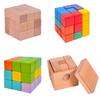 Wooden Luban Lock Kong Ming Lock for Kids Adults Beech Soma Cube 7 Pieces Boxed 3D Puzzle Brain Teaser Intelligence Toy MX9521