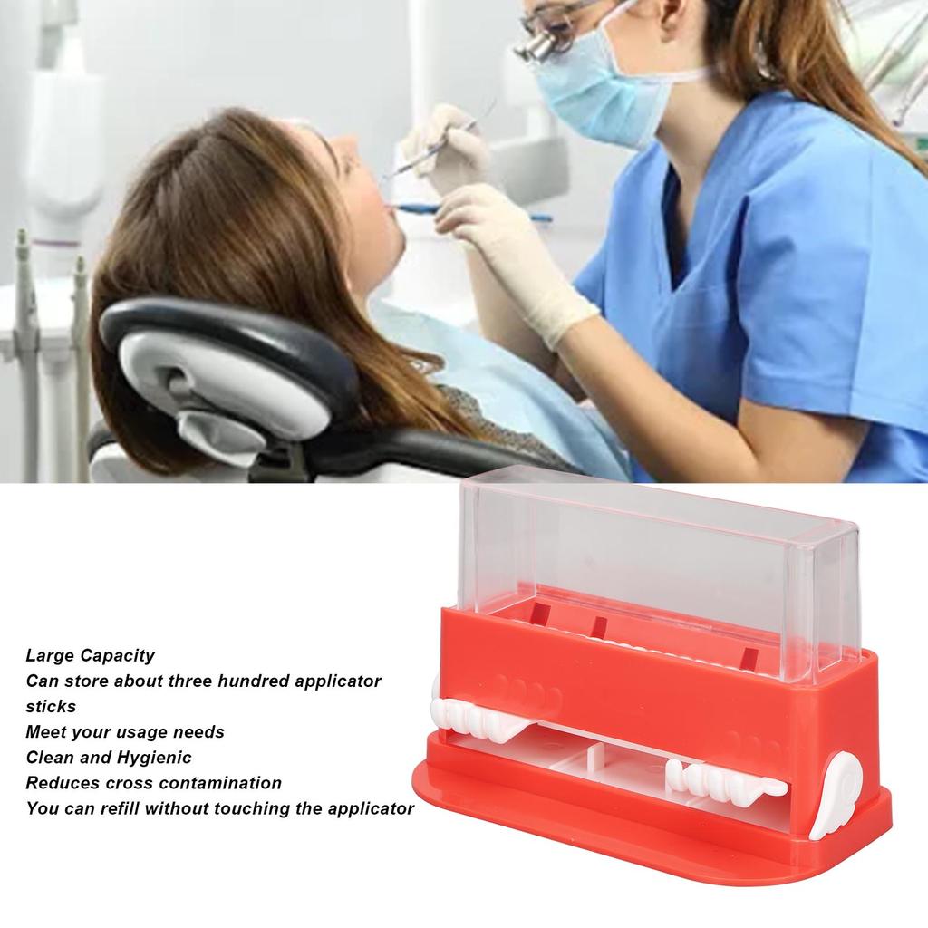 Applicator Holder Box Transparent Large Capacity Plastic Dental Applicator Brush Dispenser