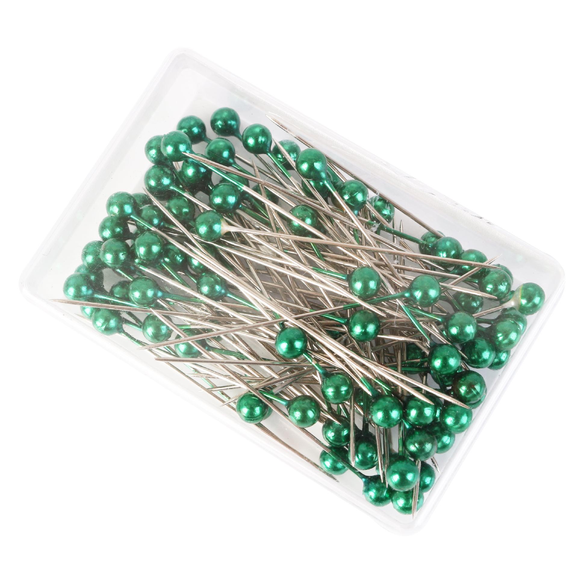 

100 шт. в упаковке, цветные никелированные перламутровые иглы, сделай сам, позиционирование одежды, декоративные иглы для бисера, аксессуары для шитья зелёный