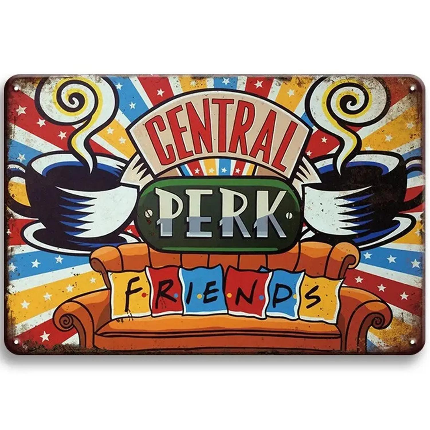 

TV Show Central Perk Friends Metal Signs Decor Poster for Cafe Bar Pub Club Tin Sign Decorative Plaques Painting Wall Decoration 20x30 cm