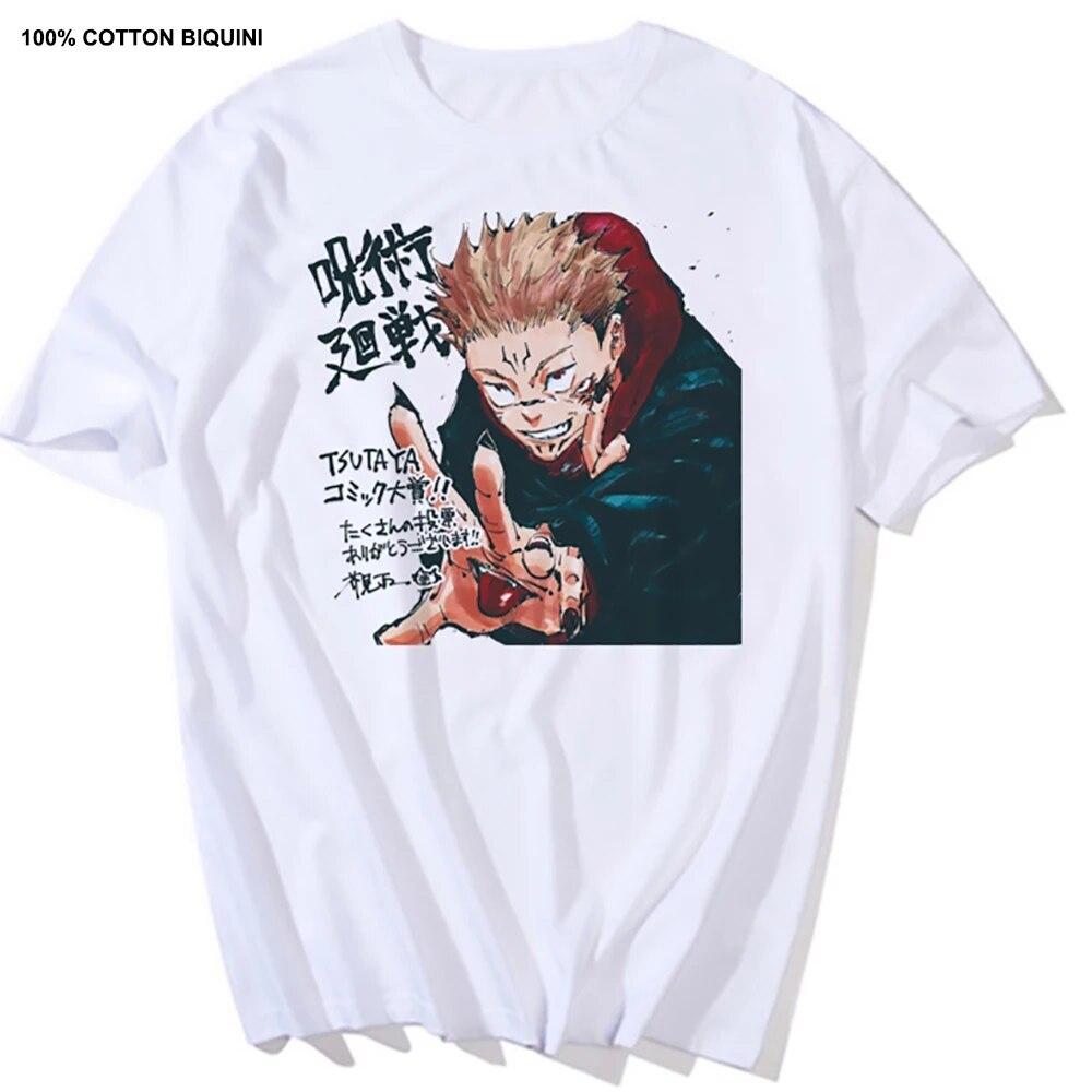 Harajuku Unisex's Tshirt Jujutsu Kaisen Printed Short Sleeve T Shirt Cool Cartoon Anime Casual T-shirt Kawaii Male Streetwear Tops