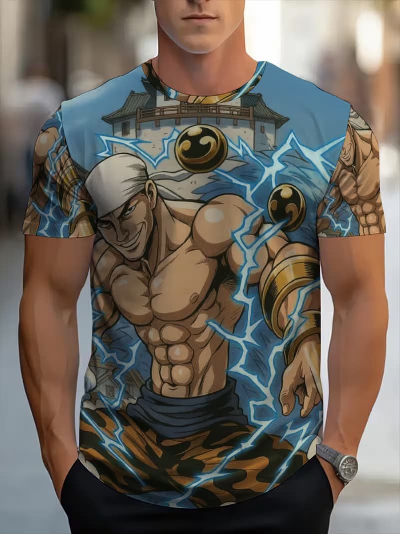 

Men s Retro 3D Graphic Print T-Shirt - Perfect for Daily Wear and Vacation S