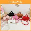 Stylish Mini Round Bucket Bag For Kids In Solid Colors With Trendy Diamond Pattern